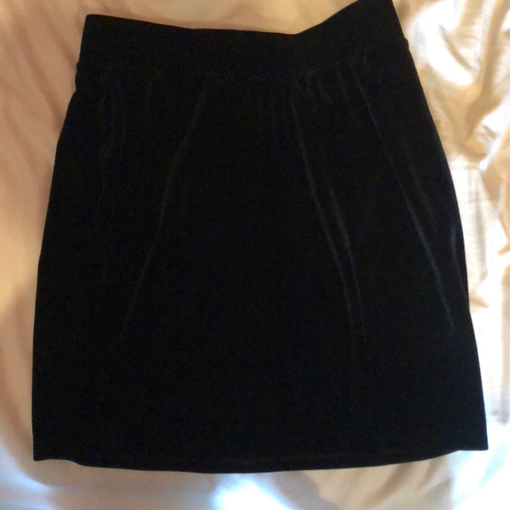 Black Velvet Pencil Skirt